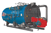 150 Horsepower (HP), 250 PSI Design Pressure, Low NOx, Skid-Mounted Firetube Boiler